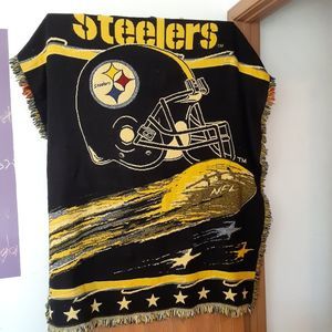 Steelers Acrylic Blanket 44"X52" Black & Gold 2484